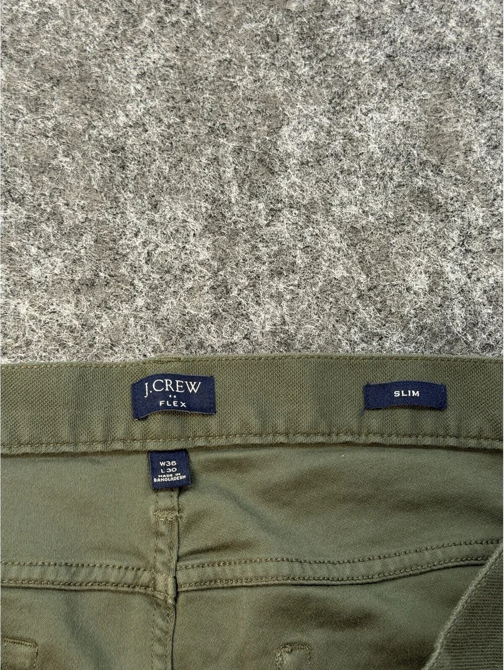 J.Crew Flex Slim 5 Pocket Pants Mens 36x30 Olive Green Stretch Casual Chinos